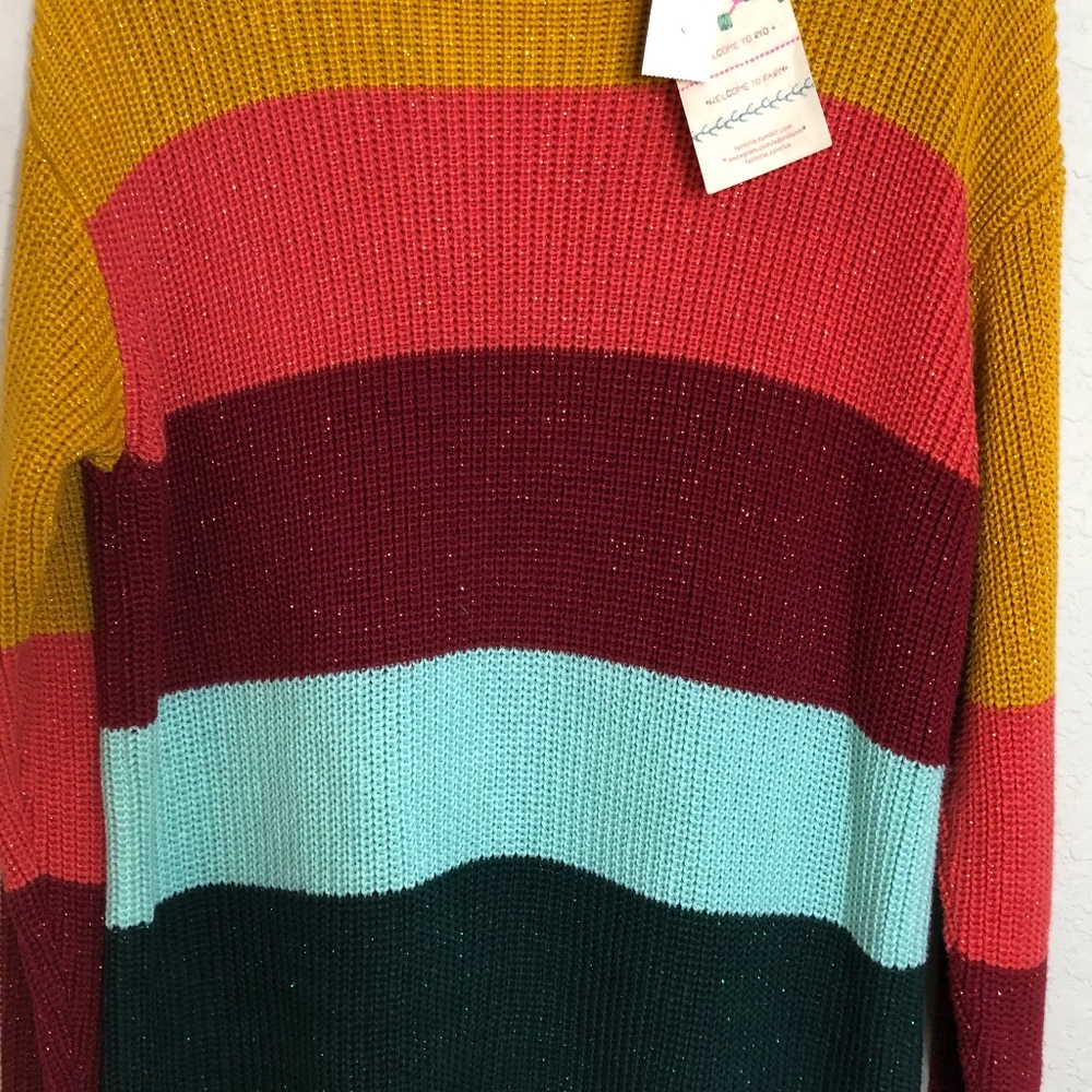 Anthropologie Farm Rio Boldly Striped Cotton Knit - Picture 6 of 8